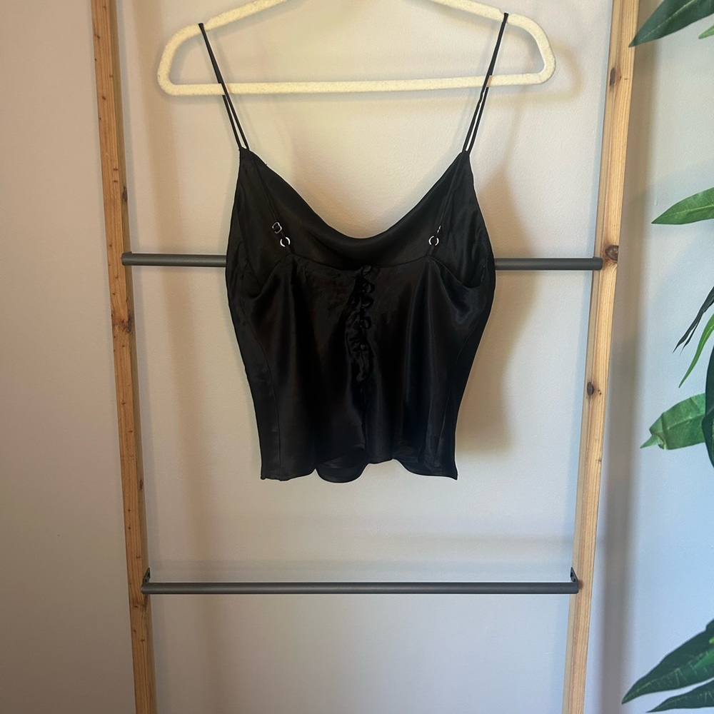 EUC Zara Satin Effect Black Cami size small - Picture 7 of 8